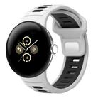 For Google Pixel Watch 3 45mm Two Color Reverse Buckle Silicone Watch Band(White Black) - 1
