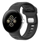 For Google Pixel Watch 3 45mm Two Color Reverse Buckle Silicone Watch Band(Black) - 1