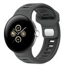 For Google Pixel Watch 3 45mm Two Color Reverse Buckle Silicone Watch Band(Charcoal Black) - 1