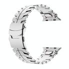 For Apple Watch 46mm / 49mm / 45mm / 44mm Stainless Steel Iron Man Safety Buckle Metal Watch Band(Silver) - 2