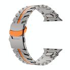 For Apple Watch 46mm / 49mm / 45mm / 44mm Stainless Steel Iron Man Safety Buckle Metal Watch Band(Titanium Color Orange) - 2
