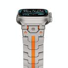 For Apple Watch 46mm / 49mm / 45mm / 44mm Stainless Steel Iron Man Safety Buckle Metal Watch Band(Titanium Color Orange) - 3
