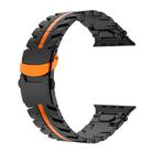 For Apple Watch 46mm / 49mm / 45mm / 44mm Stainless Steel Iron Man Safety Buckle Metal Watch Band(Black Orange) - 2