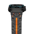 For Apple Watch 46mm / 49mm / 45mm / 44mm Stainless Steel Iron Man Safety Buckle Metal Watch Band(Black Orange) - 3