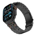 For Apple Watch 42mm / 41mm / 40mm / 38mm Stainless Steel Iron Man Safety Buckle Metal Watch Band(Black) - 1