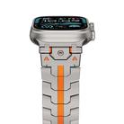 For Apple Watch 42mm / 41mm / 40mm / 38mm Stainless Steel Iron Man Safety Buckle Metal Watch Band(Titanium Color Orange) - 3