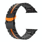 For Apple Watch 42mm / 41mm / 40mm / 38mm Stainless Steel Iron Man Safety Buckle Metal Watch Band(Black Orange) - 2