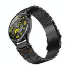 22mm Stainless Steel Safety Buckle Metal Watch Band(Black) - 1