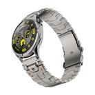 22mm Stainless Steel Safety Buckle Metal Watch Band(Titanium Color) - 1