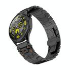22mm Stainless Steel Butterfly Buckle Metal Watch Band(Black) - 1