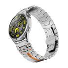 22mm Stainless Steel Butterfly Buckle Metal Watch Band(Silver Orange) - 1