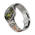 22mm Stainless Steel Butterfly Buckle Metal Watch Band(Titanium Orange) - 1