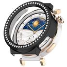 For Huawei Watch GT5 Pro 42mm Single Row Diamond Half Coverage PC Hollow Watch Protective Case(Black) - 1