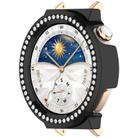 For Huawei Watch GT5 Pro 42mm Single Row Diamond Half Coverage PC Hollow Watch Protective Case(Black) - 2