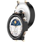 For Huawei Watch GT5 Pro 42mm Single Row Diamond Half Coverage PC Hollow Watch Protective Case(Black) - 3