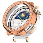 For Huawei Watch GT5 Pro 42mm Single Row Diamond Half Coverage PC Hollow Watch Protective Case(Rose Gold) - 1