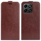 For Honor X6b R64 Texture Single Vertical Flip Leather Phone Case(Brown) - 1