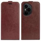 For Honor 400 Pro Global 160.8mm R64 Texture Single Vertical Flip Leather Phone Case(Brown) - 1