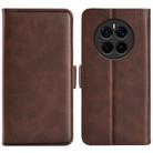 For Honor Magic7 5G Dual-side Magnetic Buckle Horizontal Flip Leather Phone Case(Brown) - 1