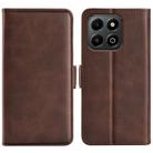 For Honor X6b Dual-side Magnetic Buckle Horizontal Flip Leather Phone Case(Brown) - 1