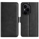 For Honor 400 Pro Global 160.8mm Dual-side Magnetic Buckle Horizontal Flip Leather Phone Case(Black) - 1