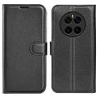 For Honor Magic7 5G Litchi Texture Horizontal Flip Leather Phone Case with Holder(Black) - 1