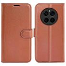 For Honor Magic7 5G Litchi Texture Horizontal Flip Leather Phone Case with Holder(Brown) - 1
