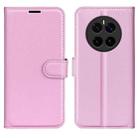 For Honor Magic7 5G Litchi Texture Horizontal Flip Leather Phone Case with Holder(Pink) - 1