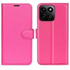For Honor 200 Smart Litchi Texture Horizontal Flip Leather Phone Case with Holder(Rose Red) - 1