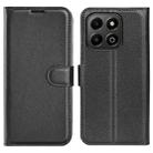 For Honor X6b Litchi Texture Horizontal Flip Leather Phone Case with Holder(Black) - 1