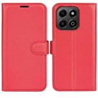For Honor X6b Litchi Texture Horizontal Flip Leather Phone Case with Holder(Red) - 1