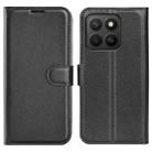 For Honor X8c Litchi Texture Horizontal Flip Leather Phone Case with Holder(Black) - 1