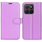 For Honor X8c Litchi Texture Horizontal Flip Leather Phone Case with Holder(Purple) - 1
