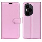 For Honor 400 Pro Global 160.8mm Litchi Texture Horizontal Flip Leather Phone Case with Holder(Pink) - 1