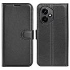 For Honor 400 Global Litchi Texture Horizontal Flip Leather Phone Case with Holder(Black) - 1