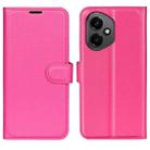 For Honor 400 Global Litchi Texture Horizontal Flip Leather Phone Case with Holder(Rose Red) - 1