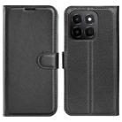 For Honor X6c Litchi Texture Horizontal Flip Leather Phone Case with Holder(Black) - 1