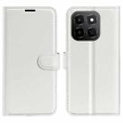 For Honor X6c Litchi Texture Horizontal Flip Leather Phone Case with Holder(White) - 1