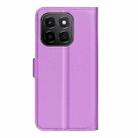 For Honor X6c Litchi Texture Horizontal Flip Leather Phone Case with Holder(Purple) - 3