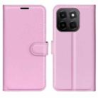 For Honor X6c Litchi Texture Horizontal Flip Leather Phone Case with Holder(Pink) - 1