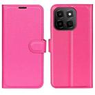 For Honor X6c Litchi Texture Horizontal Flip Leather Phone Case with Holder(Rose Red) - 1