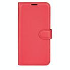 For Motorola Moto E15 Litchi Texture Horizontal Flip Leather Phone Case with Holder(Red) - 2
