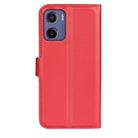 For Motorola Moto E15 Litchi Texture Horizontal Flip Leather Phone Case with Holder(Red) - 3