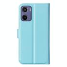 For Motorola Moto E15 Litchi Texture Horizontal Flip Leather Phone Case with Holder(Blue) - 3