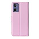 For Motorola Moto E15 Litchi Texture Horizontal Flip Leather Phone Case with Holder(Pink) - 3