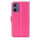 For Motorola Moto E15 Litchi Texture Horizontal Flip Leather Phone Case with Holder(Rose red) - 3