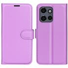 For Motorola Moto 50 Neo 5G Litchi Texture Horizontal Flip Leather Phone Case with Holder(Purple) - 1