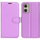 For Motorola Moto G Stylus 5G 2024 Litchi Texture Horizontal Flip Leather Phone Case with Holder(Purple) - 1