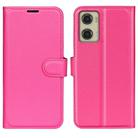 For Motorola Moto G Stylus 5G 2024 Litchi Texture Horizontal Flip Leather Phone Case with Holder(Rose red) - 1
