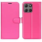 For Motorola Moto G15 Litchi Texture Horizontal Flip Leather Phone Case with Holder(Rose red) - 1